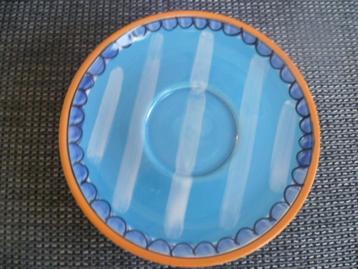 1x Blond Amsterdam schotel blauw gestreept + beker beschikbaar voor biedingen