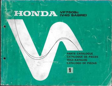 Honda VF750 Sc V45 Sabre parts list (074v) beschikbaar voor biedingen