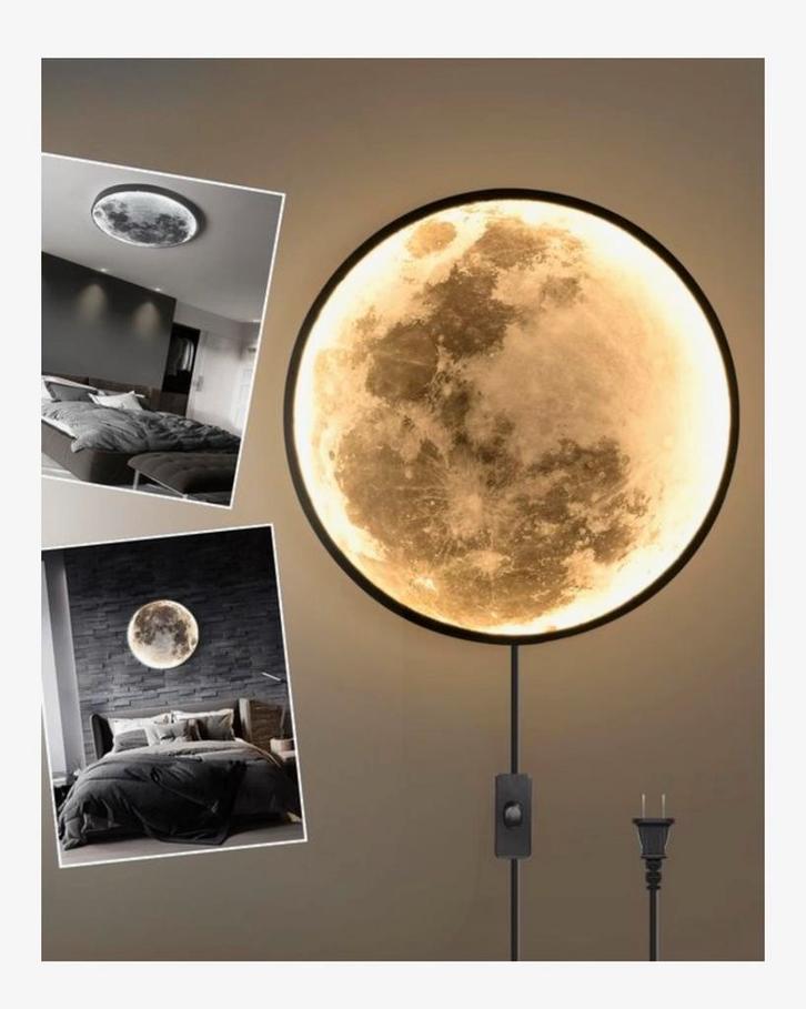 Maan Lamp Wand - Sfeervolle Verlichting, Huis en Inrichting, Lampen | Wandlampen, Nieuw, Kunststof, Ophalen of Verzenden