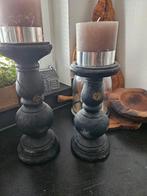 2 zware Brynx kandelaren, Ophalen, Zo goed als nieuw, Minder dan 25 cm