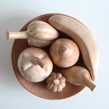 Speksteen fruitschaal - Kisii vintage decoratie beschikbaar voor biedingen