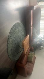Lederen bankstellen, Huis en Inrichting, Ophalen of Verzenden, Gebruikt, 75 tot 100 cm