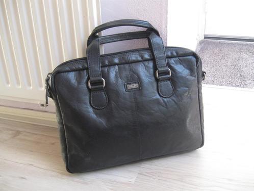 SPIKES & SPARROW zwart leren laptoptas goede staat, Sieraden, Tassen en Uiterlijk, Tassen | Schoudertassen, Zo goed als nieuw