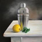 Stilleven met cocktailshaker (2020), Antiek en Kunst, Kunst | Schilderijen | Klassiek, Ophalen of Verzenden