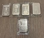 5x zilverbaren USA 1 troy ounce / oz .999 puur zilver, Postzegels en Munten, Edelmetalen en Baren, Ophalen of Verzenden, Zilver