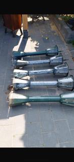 5 gietijzeren lantaarns, Staande lamp, Ophalen of Verzenden, Zo goed als nieuw, 50 tot 250 watt