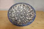 Fez aardewerk schaal  Marokko  met metaal, 2e hands, Gebruikt, Schaal, Rond