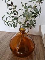 Grote vaas - Bruin / Cognac kleurig, Huis en Inrichting, Woonaccessoires | Vazen, Minder dan 50 cm, Glas, Ophalen of Verzenden
