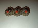 Antieke zilveren broche met koraal, Ophalen of Verzenden, Gebruikt, Zilver, Zilver