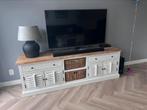 Landelijke tv meubel met shutter deurtjes, Huis en Inrichting, Kasten | Televisiemeubels, Ophalen, Gebruikt, 25 tot 50 cm, Minder dan 100 cm