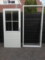Merbau kozijn met deur en thermopane 224 x 104 cm 3 puntslui, Doe-het-zelf en Verbouw, Kozijnen en Schuifpuien, Deurkozijn, Zo goed als nieuw