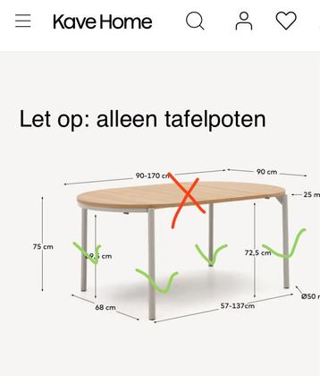 Tafelpoten voor Kave Home tafel Montuiri
