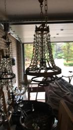Lamp met glazen hangers, Huis en Inrichting, Gebruikt, Ophalen of Verzenden