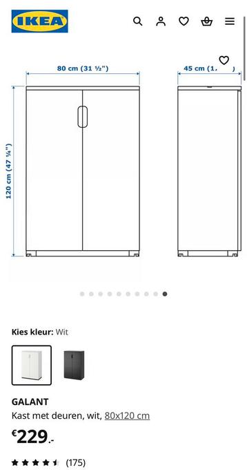 IKEA Galant archiefkast kast met deuren wit - afbeelding 6