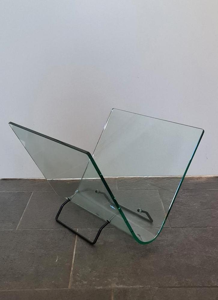 Italiaanse glazen lectuurbak merk Fiam '90, Huis en Inrichting, Woonaccessoires | Krantenbakken en Lectuurbakken, Zo goed als nieuw