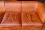 Kingsize XL Chesterfield bank cognac bruin leer + BEZORGING, Gebruikt, Chesterfield, Leer, Ophalen of Verzenden