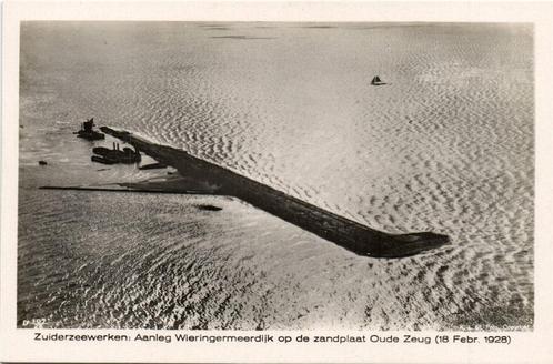 Zuiderzeewerken: Aanleg Wieringermeerdijk - 1928 - luchtfoto, Verzamelen, Ansichtkaarten | Nederland, Ongelopen, Utrecht, 1920 tot 1940