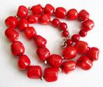 Prachtige 925 zilver Lucas Lameth LUC CN rood koraal ketting, Ophalen, Zilver, Ketting, Met edelsteen