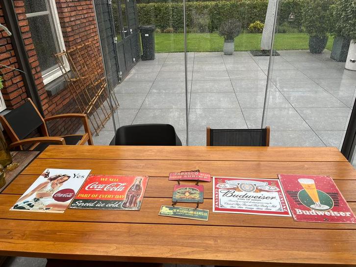 Reclameborden Set - Tabasco, Budweiser, Coca cola, Verzamelen, Merken en Reclamevoorwerpen, Zo goed als nieuw, Reclamebord, Ophalen of Verzenden