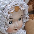 Brocante Hand gehaakt Katoen Poppen muts WIT NIEUW, Antiek en Kunst, Curiosa en Brocante, Ophalen of Verzenden