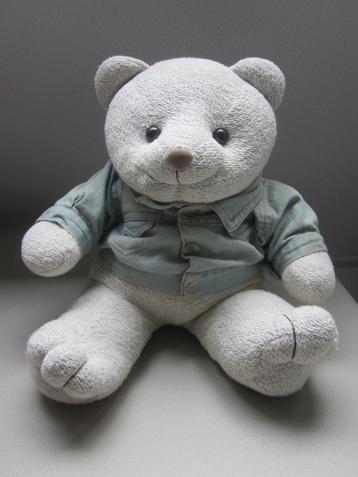 Happy Horse 1994 grote lichtgrijze beer knuffel + jeans jack beschikbaar voor biedingen