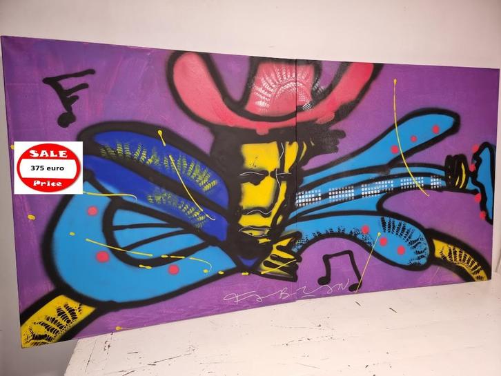 MEGA GROOT 200 x 100 cm van Fabian  Met certificaat, Antiek en Kunst, Kunst | Schilderijen | Klassiek, Ophalen