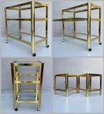 4-delige gouden set - Hollywood Regency: kan ook per stuk., Huis en Inrichting, 50 tot 100 cm, Ophalen of Verzenden, Metaal, 25 tot 50 cm