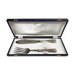 Antiek vis serveer bestek - zilver - in etui, Antiek en Kunst