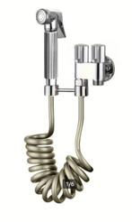 Bidetset met handdouche en doucheslang RVS met bevestiging, Ophalen of Verzenden, Nieuw, Rvs, Douche