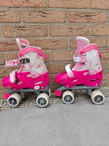 Rozekleurige verstelbare rolschaatsen maat 30/33 beschikbaar voor biedingen