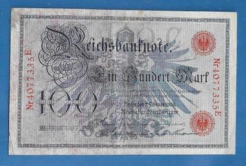 Duitsland biljet 100 Mark, Reichsbanknote - 1908 (rood) beschikbaar voor biedingen