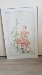 Schilderij flamingo Vintage jaren zestig geborduurd, Ophalen