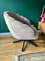 Roze fauteuil/pauw stoel met zwart onderstel. Draaibaar., Ophalen, Gebruikt, Minder dan 75 cm, 50 tot 75 cm