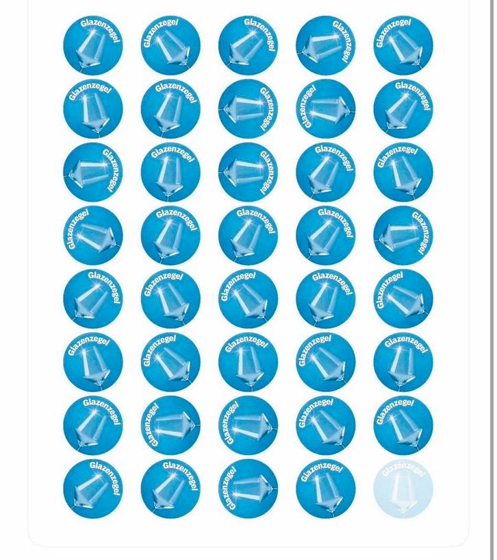 AH Glazen zegels - 10 volle spaarkaarten, Verzamelen, Supermarktacties, Albert Heijn, Ophalen