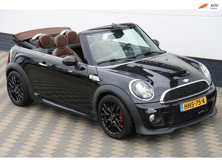 Mini Cabrio 1.6 231PK John Cooper Works Navi Leder Xenon BTW, Auto's, Mini, Bedrijf, Te koop, Cabrio, ABS, Airbags, Airconditioning