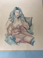 Aparte dame, Antiek en Kunst, Kunst | Litho's en Zeefdrukken, Ophalen of Verzenden