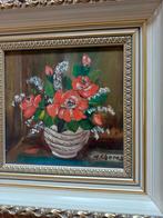 Frans Brocante Olieverf Schilderij Rozen lijst goud, Antiek en Kunst, Curiosa en Brocante, Ophalen of Verzenden