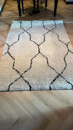 Vloerkleed gebroken wit met zwarte lijnen, Gebruikt, Wit, 200 cm of meer, Ophalen of Verzenden
