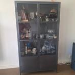 Stalen Vitrinekast - Antraciet, Huis en Inrichting, Kasten | Vitrinekasten, Ophalen, 50 tot 100 cm, Glas, 25 tot 50 cm