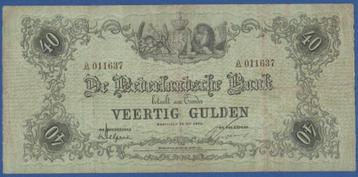 40 GLD 1915 A 011637 reliëfrand erg mooi nog RRR zeldzaam beschikbaar voor biedingen