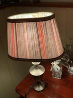 Kleine Tinnen Schemerlamp met Stoffen Kap, Ophalen, Gebruikt, Metaal, Minder dan 100 cm