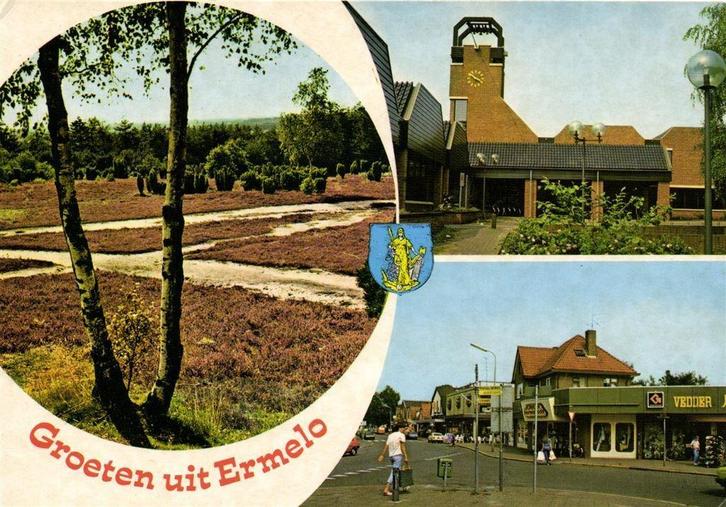 Groeten uit Ermelo - 3 afb + wapen - ongelopen, Verzamelen, Ansichtkaarten | Nederland, Ongelopen, Noord-Brabant, Ophalen of Verzenden