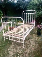 Antiek gietijzeren spijlen bed met lattenbodem 90 x 200 cm, Ophalen