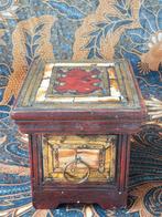 Antiek Oosters kistje met lade van hout, koper en been., Ophalen of Verzenden