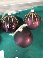 58/a kerstballen paars kunststof, Diversen, Kerst, Ophalen of Verzenden