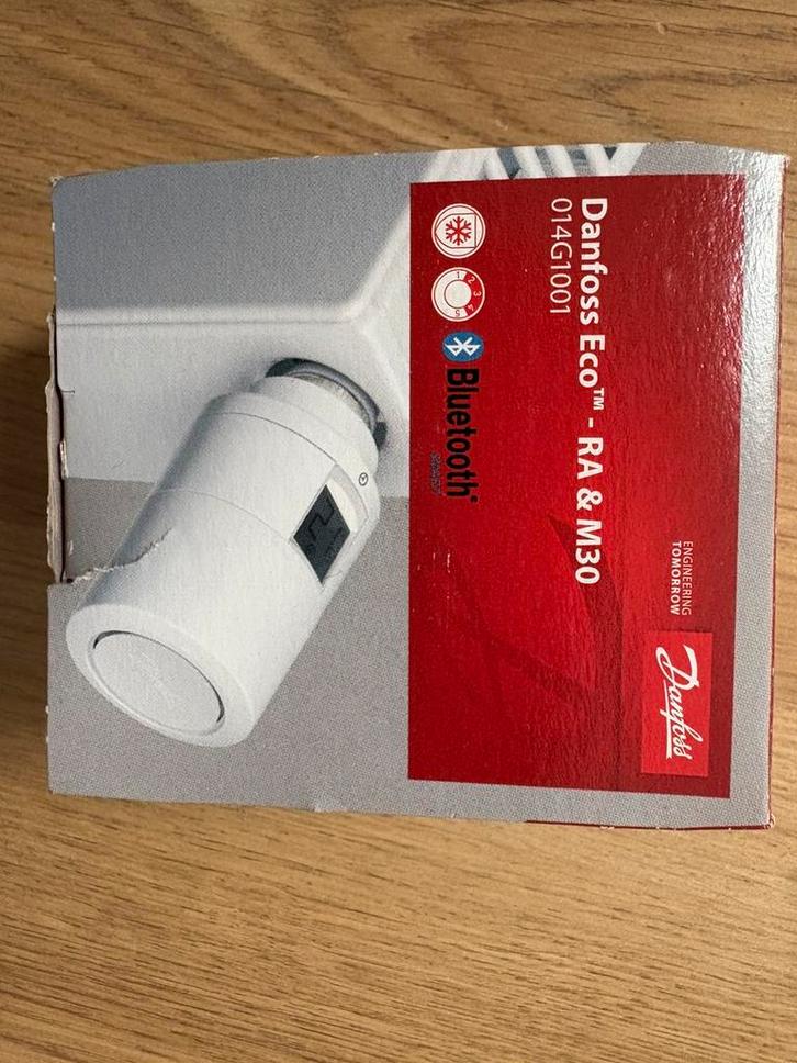 Set van 5 Danfoss Eco radiatorthermostaat knoppen, Doe-het-zelf en Verbouw, Thermostaten, Zo goed als nieuw, Ophalen