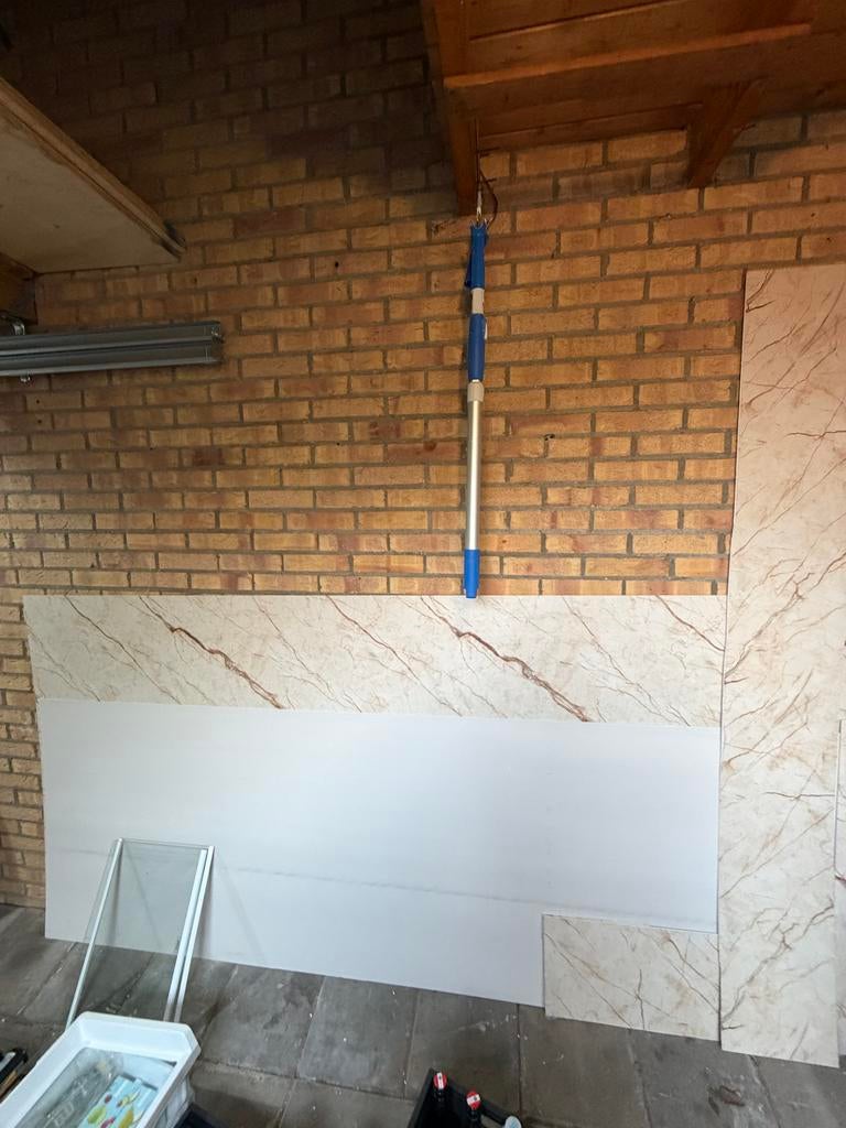 Kunststof Marmerlook Plaat, Doe-het-zelf en Verbouw, Tegels, Ophalen, Gebruikt, Wandtegels, Minder dan 5 m²