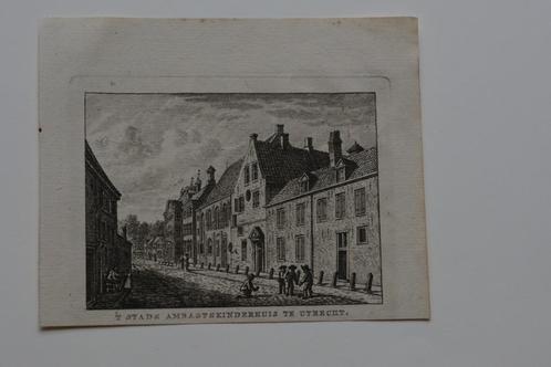 Utrecht Ambachtskinderhuis Gravure Bulthuis 1786-1792 GY9, Antiek en Kunst, Kunst | Etsen en Gravures, Verzenden