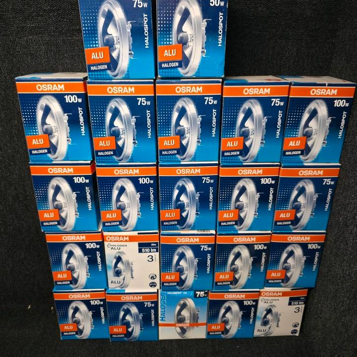 OSRAM  halogen Alu  spots / lampen  22x, Huis en Inrichting, Lampen | Spots, Metaal of Aluminium, Ophalen of Verzenden