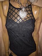 Prachtige Bodyshirt in vogue Paris M/L Zwart, Kleding | Dames, Gelegenheidskleding, Maat 38/40 (M), Overige typen, In vogue, Zwart